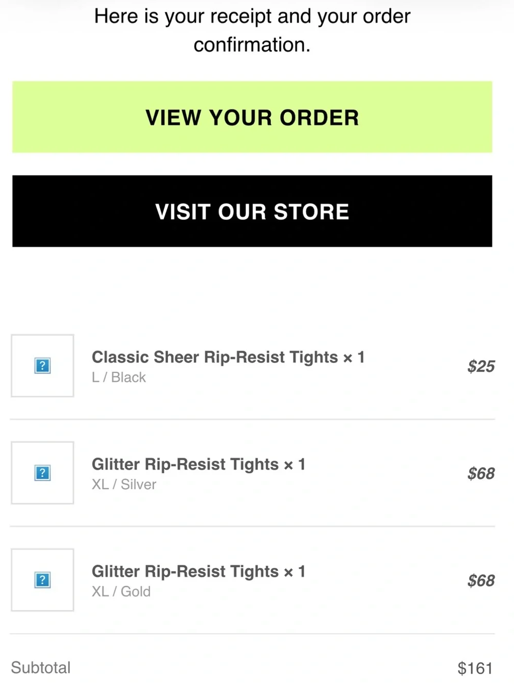 NWT Sheertex Glitter Rip-Resistant Tights in gold